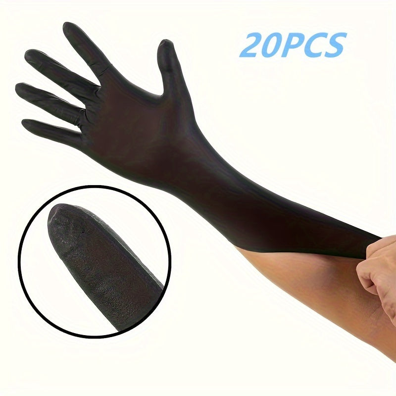 Black Nitrile Disposable Gloves Powder-Free Non-Slip Lightweight Ambidextrous for Kitchen and Home Cleaning