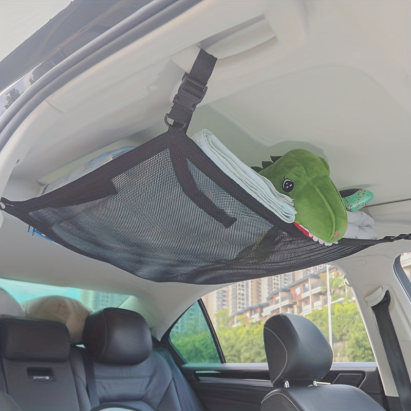 Adjustable Double-Layer Car Cargo Net Bag SUV Vehicle Organizer for Tents Toys
