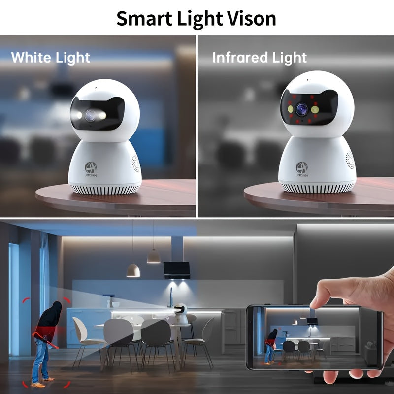 Cámara de seguridad 1080P con visión nocturna en color, audio bidireccional, detección de movimiento, WiFi, para uso en interiores