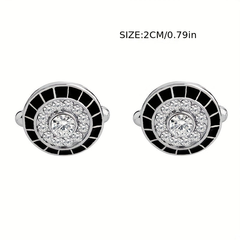 Men's Cufflinks French Alloy Artificial Diamond Inlay Business Attire