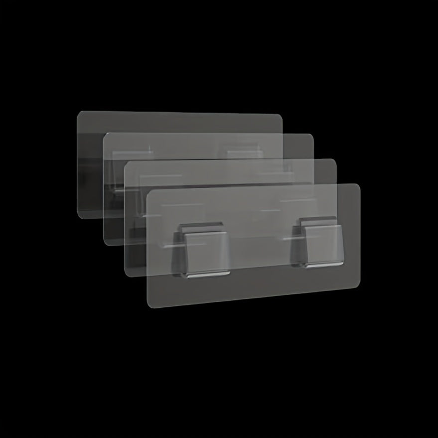 4 Pack Plastic Wall Hooks Self-Adhesive Bathroom Kitchen Organizers