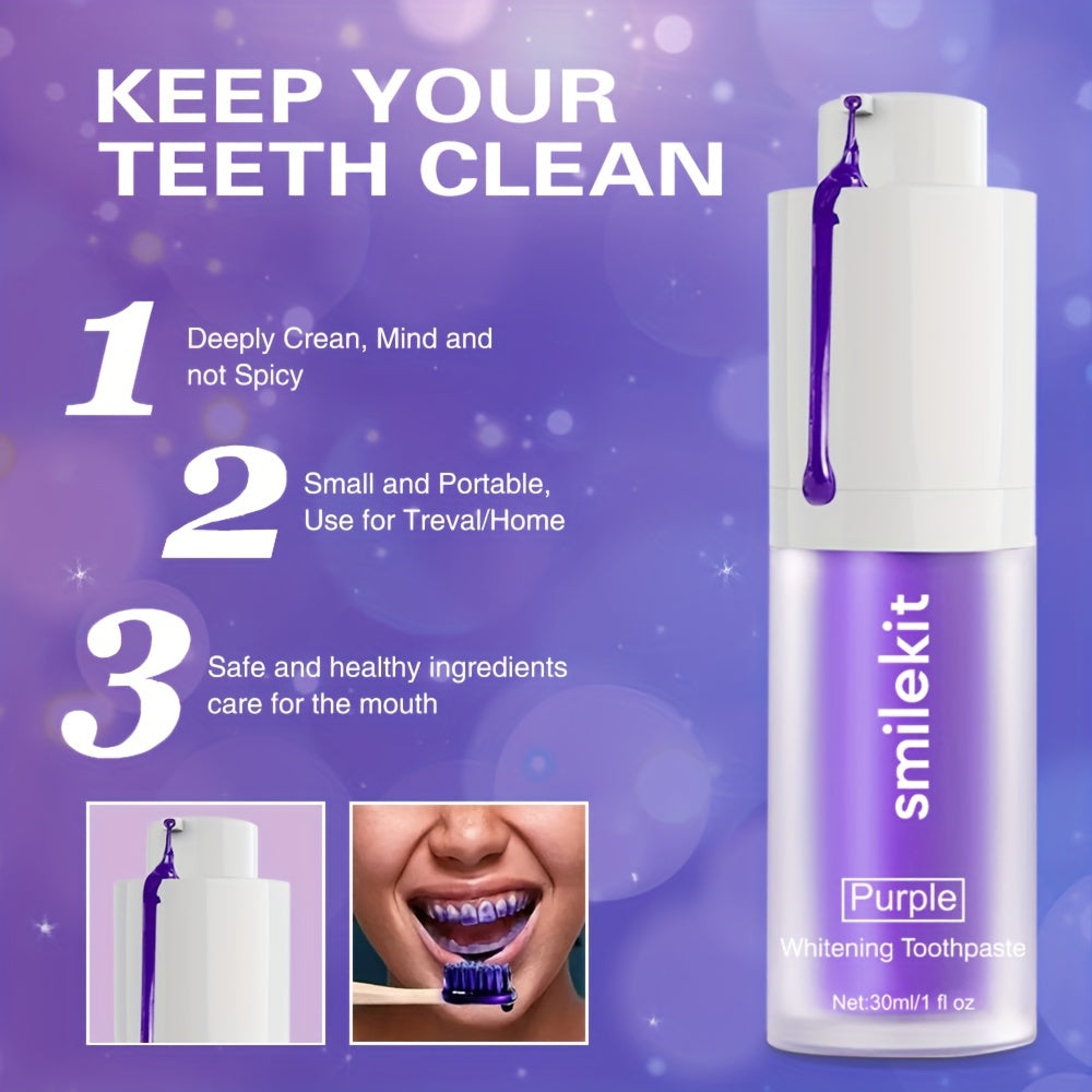 Purple Mint Toothpaste for Deep Cleaning and Fresh Breath, Travel Size