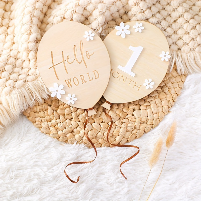 Набор деревянных блоков для вех - идеально подходит для запечатления фотографий месяца рождения, облакообразные блоки для декорирования с шарами и праздниками, прекрасный сувенир для воспоминаний, идеальный подарок на детский душ.