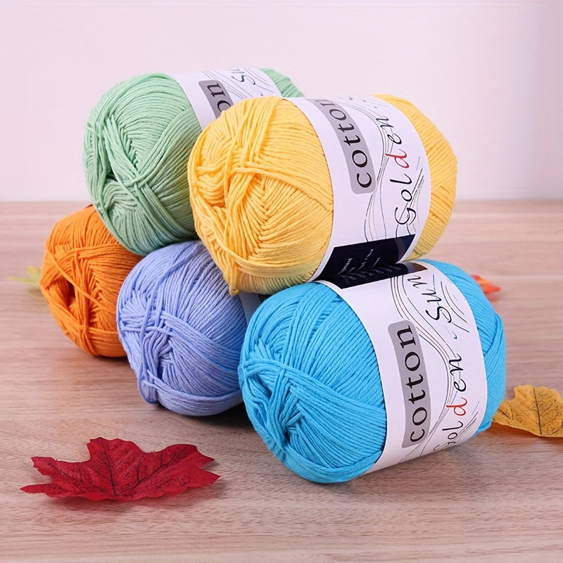 4pcs Cotton Yarn Medium Weight for Crocheting Knitting Multicolor Gradient Autumn Leaves Design