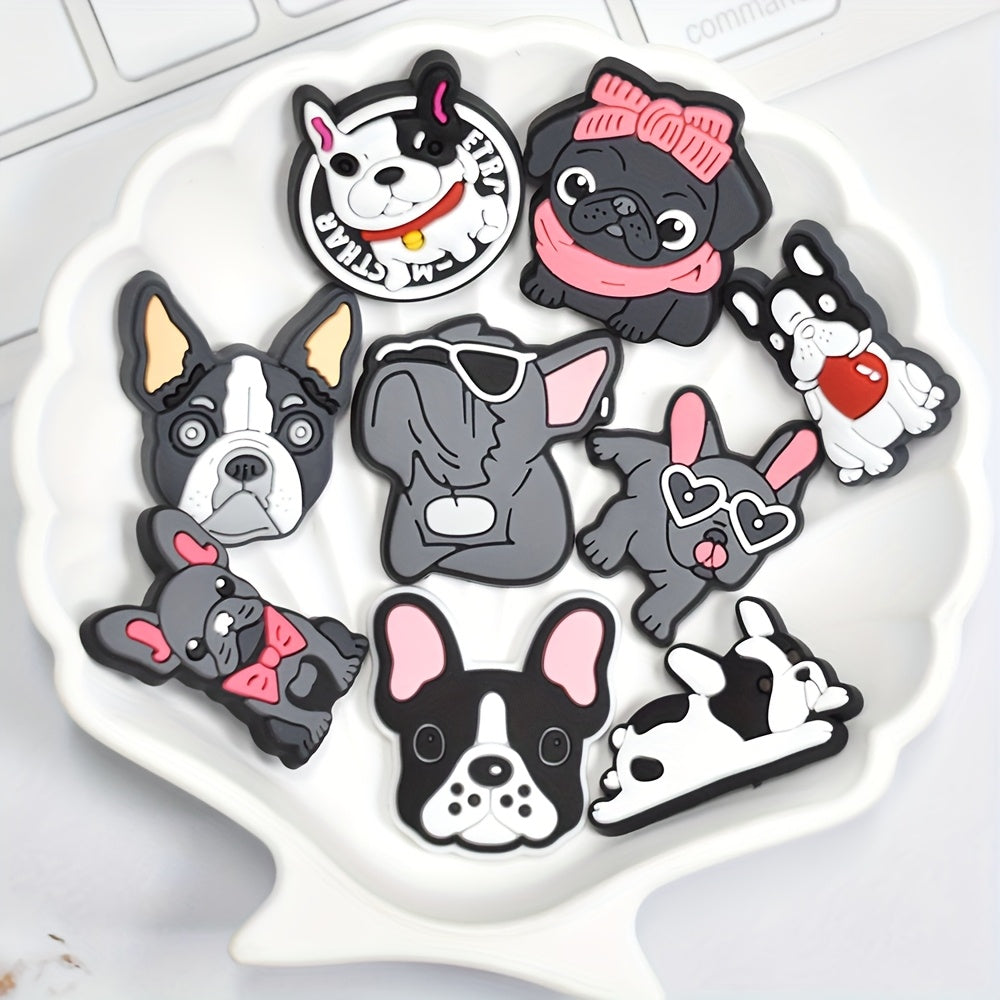 Pet Dog Shoe Charms Sets 11/25pcs Plastic French Bulldog Sandal Decorations