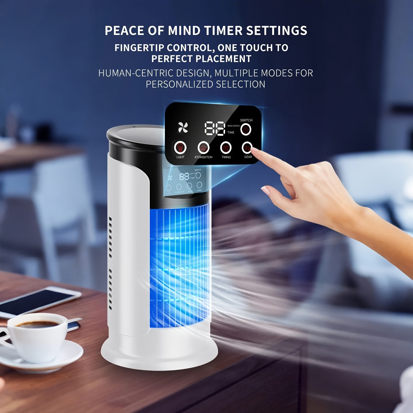 Portable Air Conditioner Humidifier Fan USB Charging