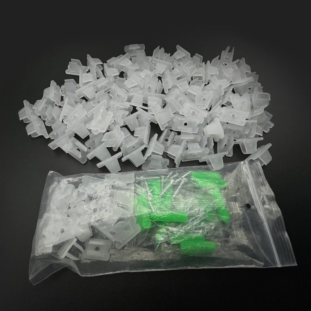 10/20/45 Pcs 6mm Plastic LED Strip Fixing Clips for Neon Light Securing