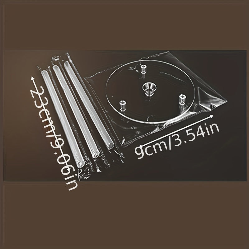 Kit de apilado de pasteles de plástico reutilizable, seguro para alimentos, con pasadores ajustables para pasteles en capas