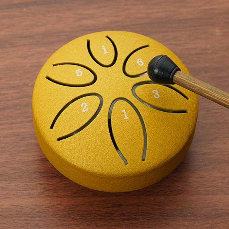 Mini tambor de lengua de acero de 7.62cm de acero al carbono portátil para principiantes con mazos y libro de música