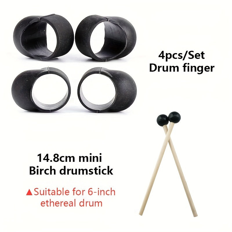 Ethereal Percussion Accessory Set Includes 6-Inch Drumsticks Finger Covers Mallets