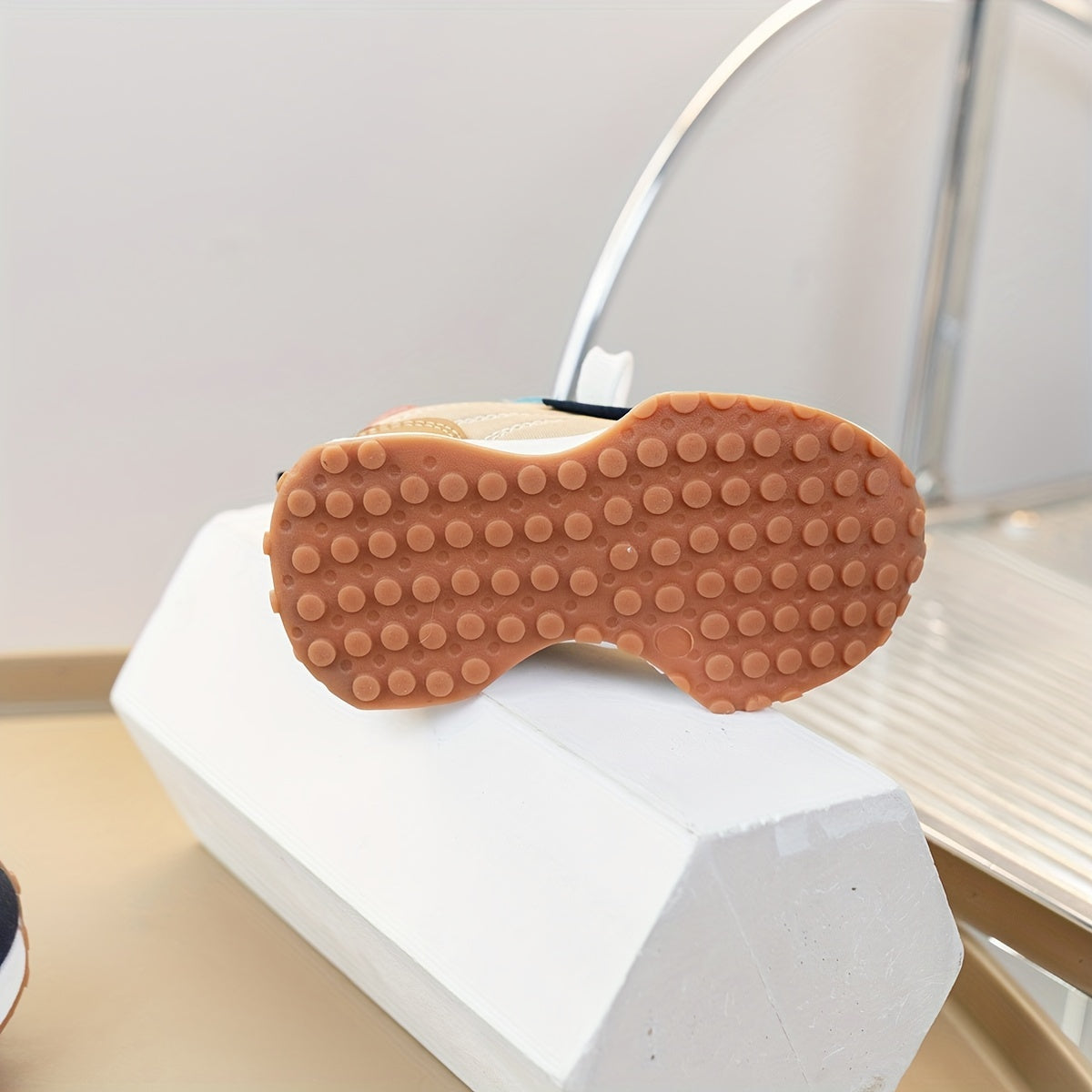 Infant Girls Sneakers Low Top Striped Fabric TPR Outsole Casual Sport