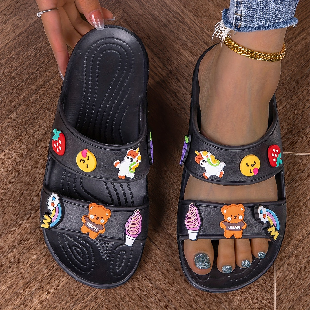 Women's Summer Slides Soft Sole Wear-Resistant Indoor Outdoor Beach Shoes