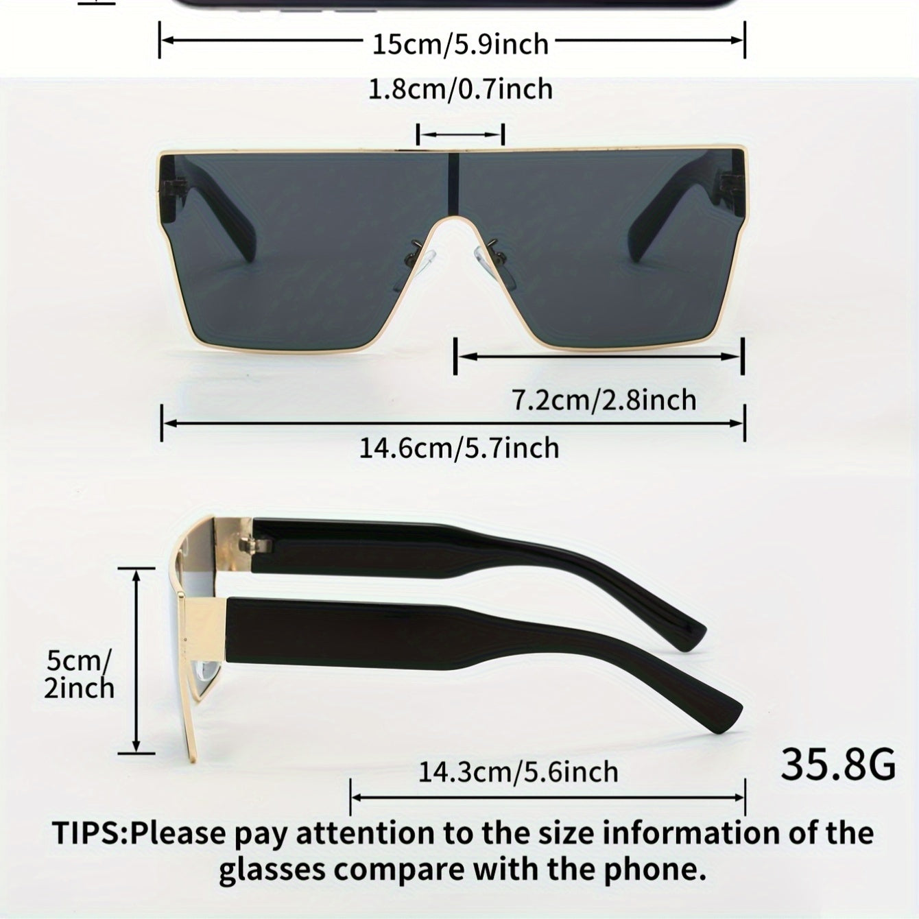 Unisex Square Metal Frame Hiking Sunglasses with Anti-Reflective Polycarbonate Lenses
