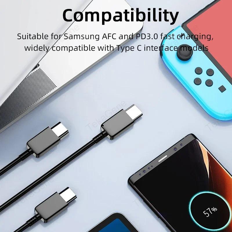 45W USB Type C Fast Charging Cable for Samsung Galaxy S20 S23 Ultra Note 20 A54 A13