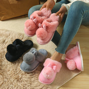 Unisex Plush Slippers Warm Cozy Winter Indoor Outdoor Couple Shoes
