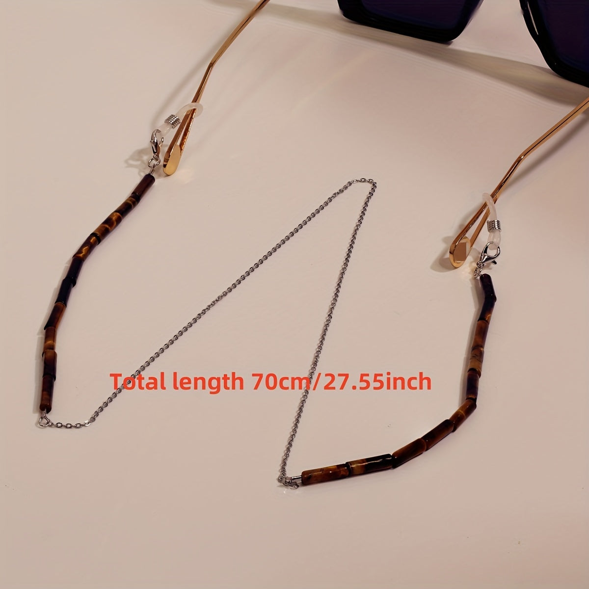 Цепочка из натуральных кристаллических чипсов с подвеской для очков и подвеской для наушников с кристаллом