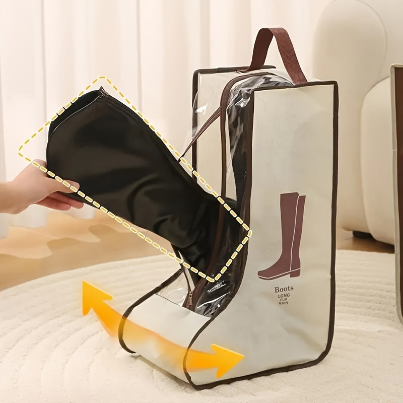 Shoe Storage Bag with Handles for Boots and Flats Dustproof Foldable Organizer