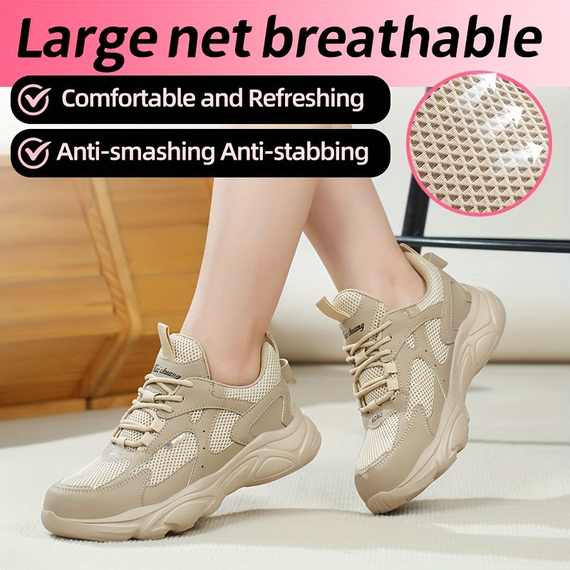 Women's Breathable Steel-Toe Safety Shoes Puncture-Resistant Work Shoes