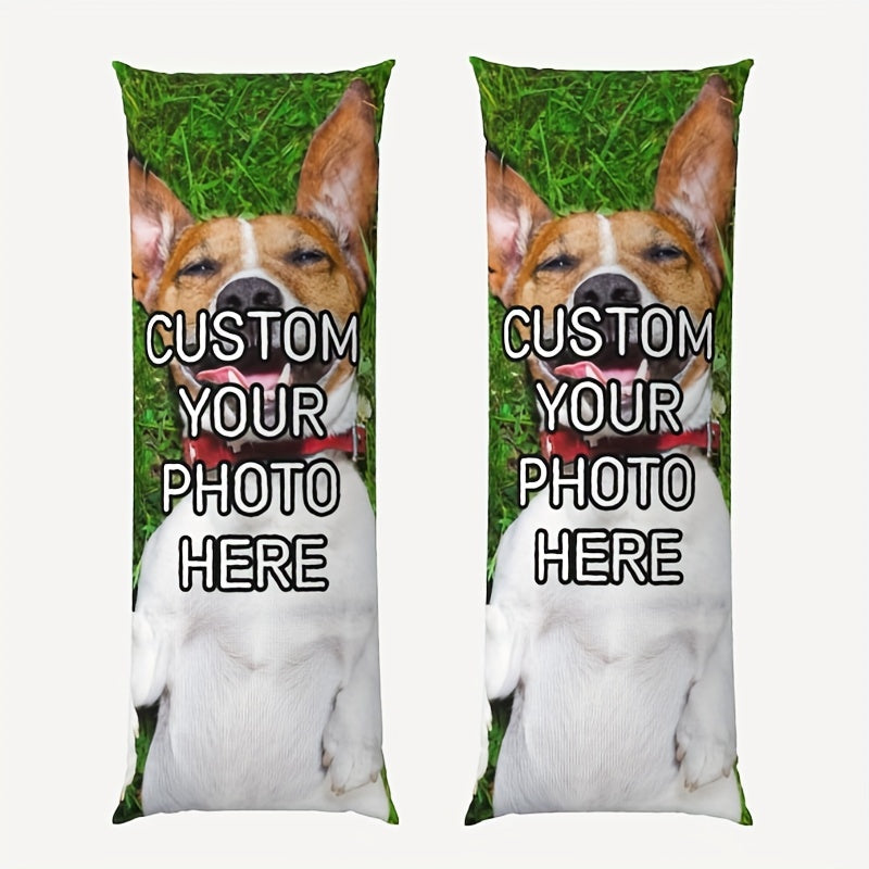 Custom Pet Photo Body Pillow Cover Reversible Plush 20x54 Inches