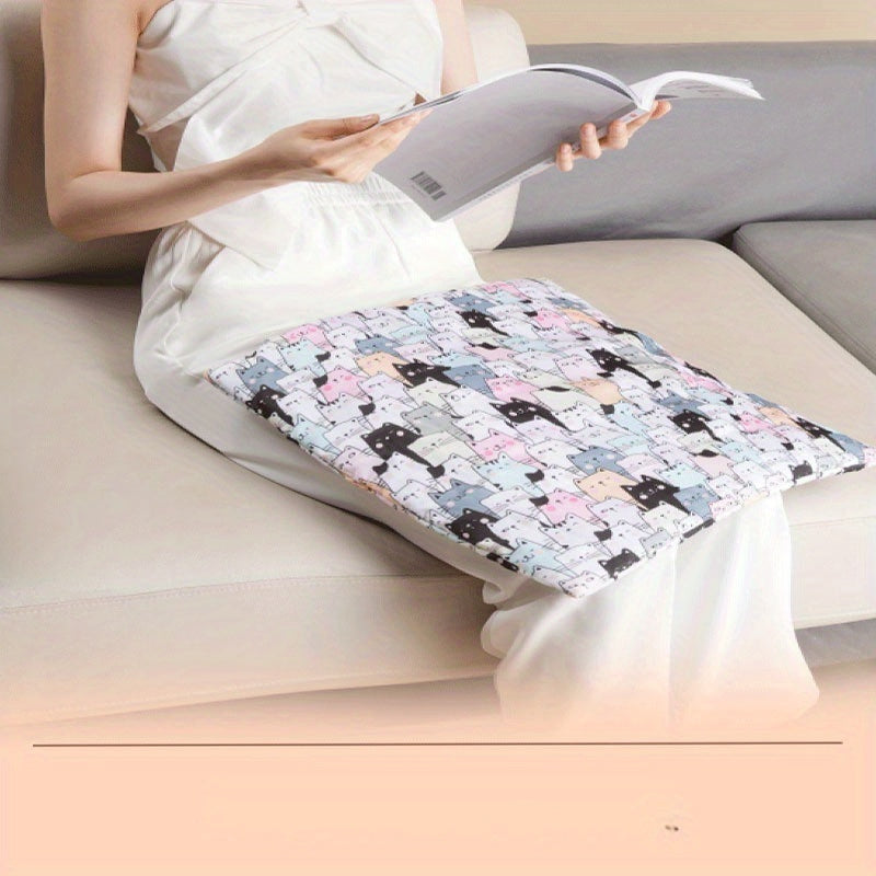 Foldable Graphene Heating Seat Cushion Grey Oxford Portable Travel Office Outdoor