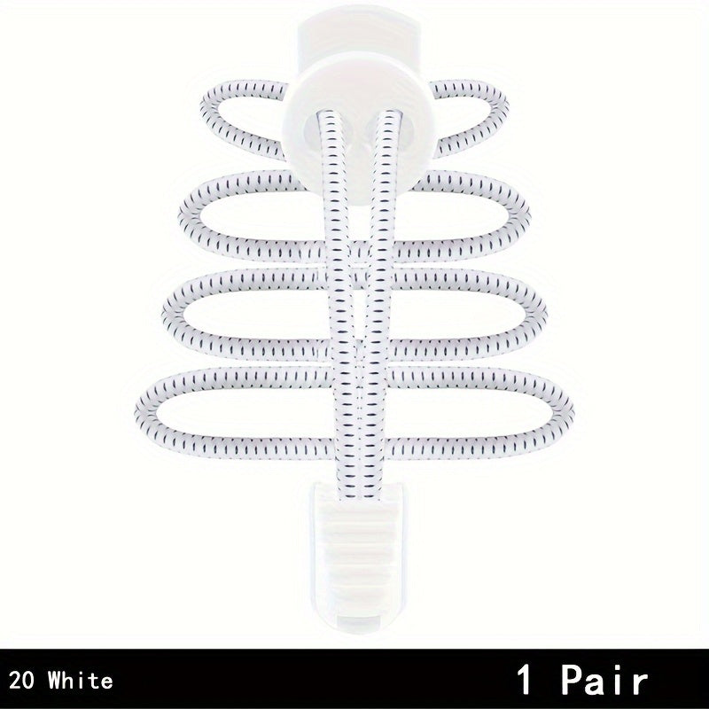 2 Pairs Elastic No Tie Shoelaces for Adults Sports Sneakers Rope Laces