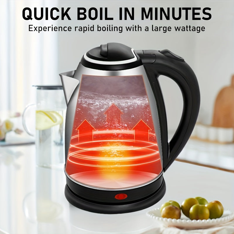 1.8L Electric Kettle BPA-Free 1500W Rapid Boil Black Stainless Steel