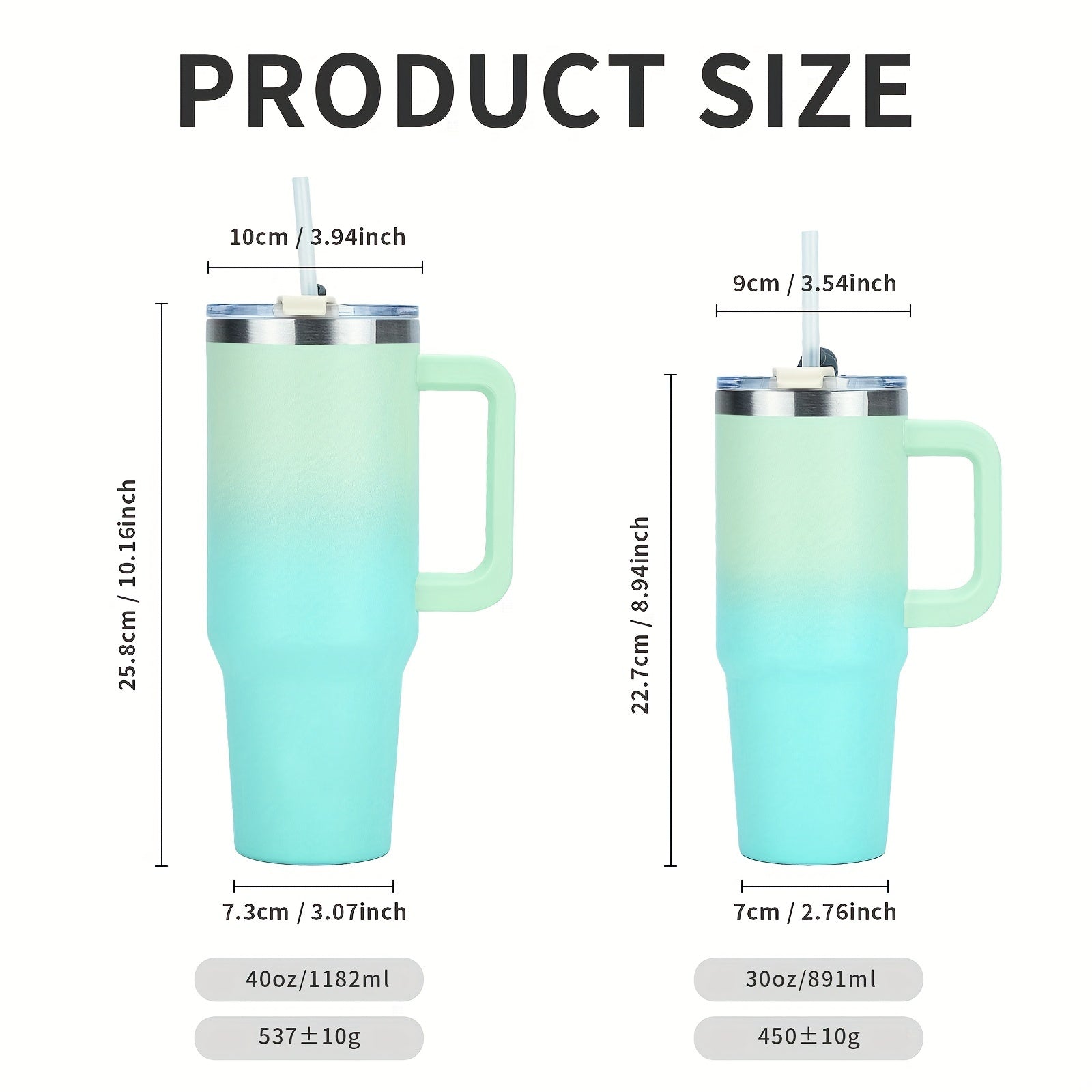 Taza de viaje de acero inoxidable de 30oz con asa y pajilla para bebidas calientes y frías