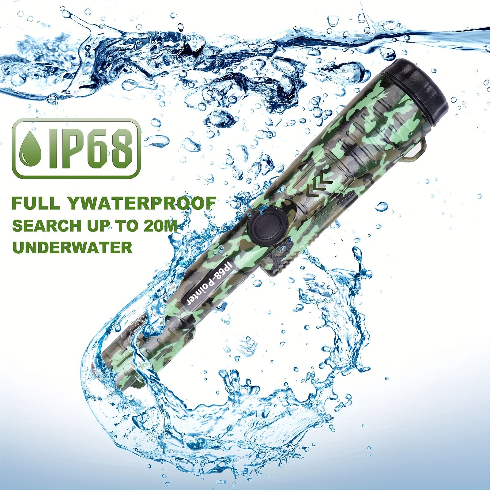 Handheld Metal Detector with High Sensitivity 360° Detection LED Light Vibration Audio Alerts Battery Operated