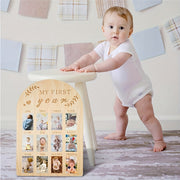 Wooden Baby Milestone Frame for Boys and Girls First Year Photo Display