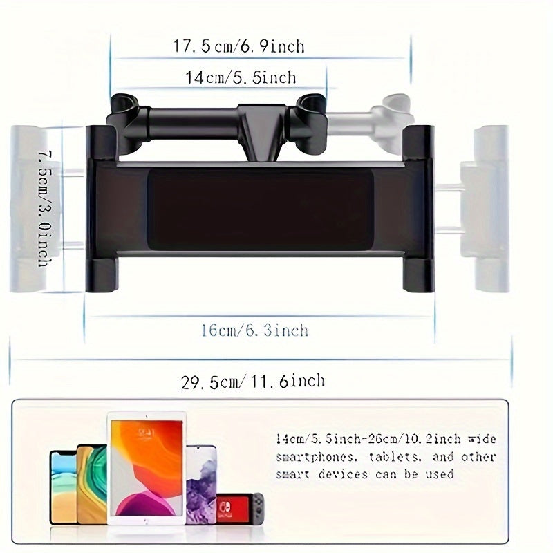 Universal bosh tishli planshet stendi, sozlanadigan burilish, iPad va telefon uchun 12.7-27.94 sm