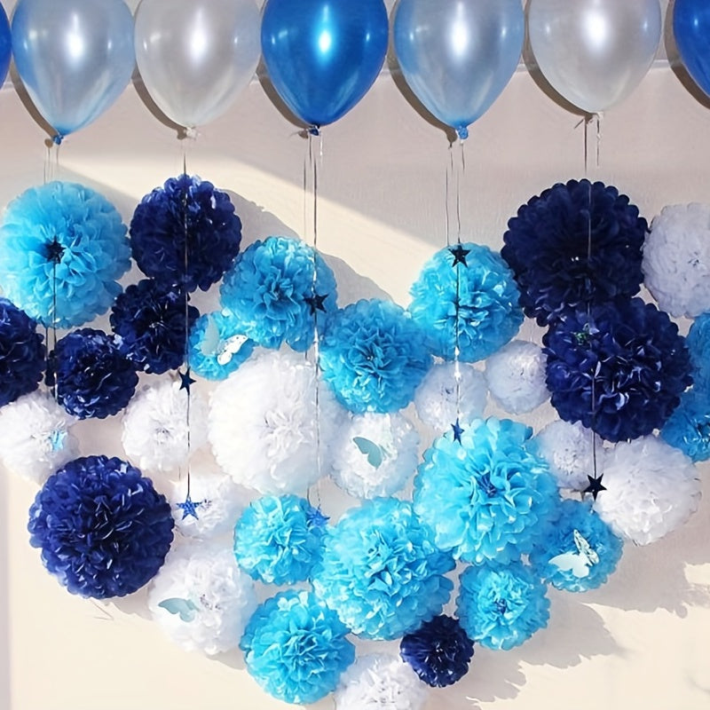Decoraciones de bolas de papel con flores para bodas, cumpleaños y fiestas. Juego de 9