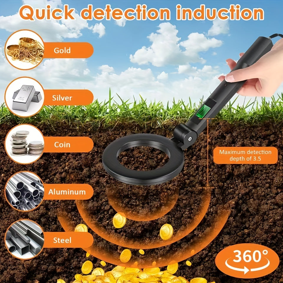 Yuqori sezgirlikka ega, 360° aylanuvchi bobin, LCD signalizatsiya va batareyaga asoslangan xavfsizlik tekshiruvi qurilmasi bilan portativ qo'l metall detektori. Batareya kiritilmagan.