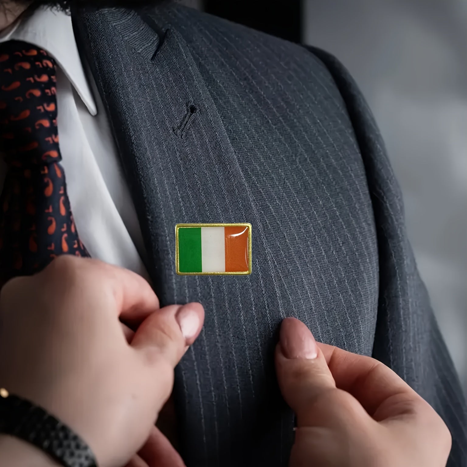 Set of 20 Irish Flag Lapel Pins Alloy Patriotic Accessories for Suits Bags and Clothing