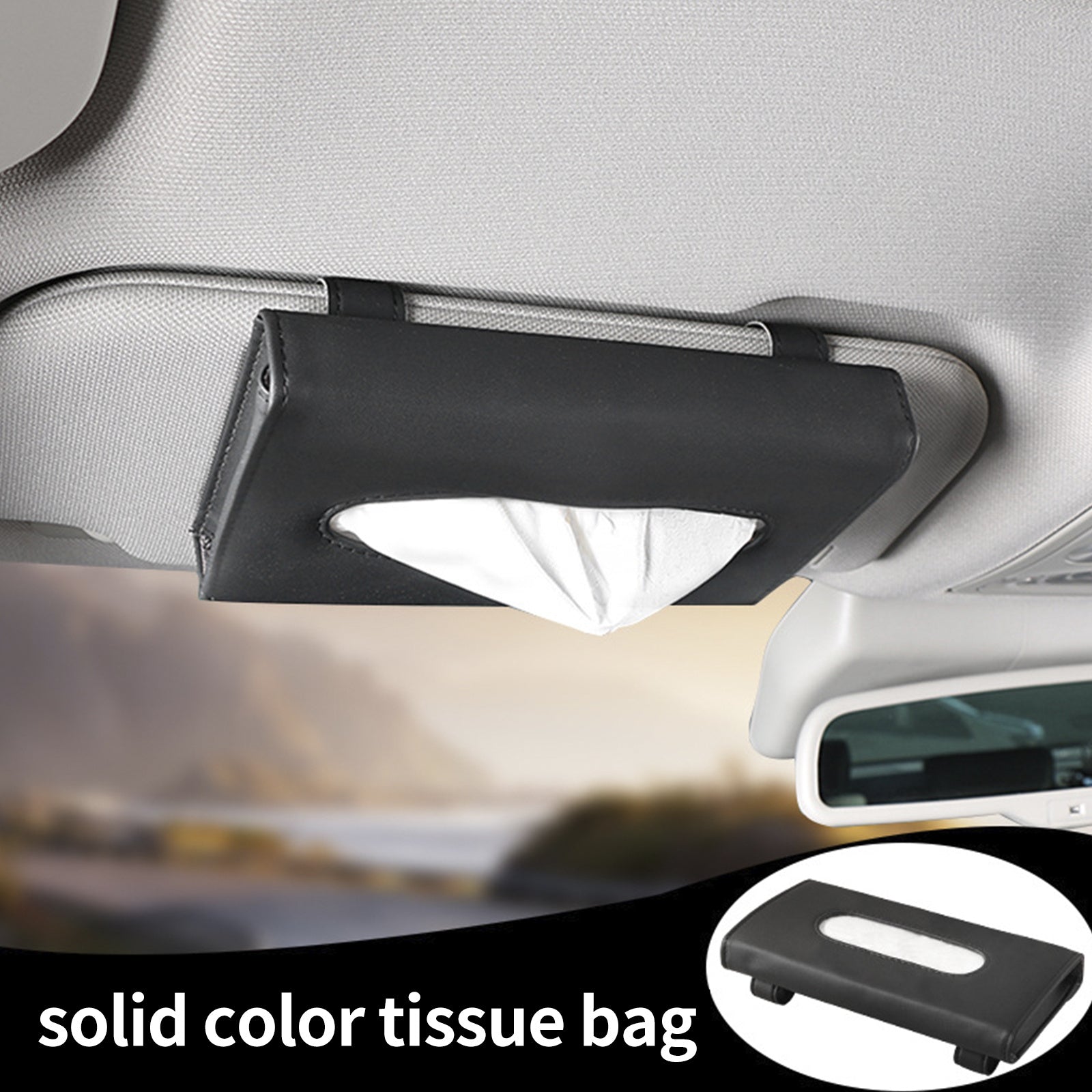 Car Sunshade Paper Towel Box Organizer Mounted Pull-Out Carton