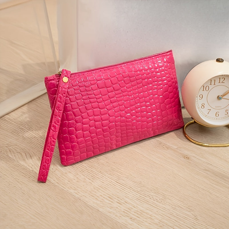 Red Minimalist Ladies' Handbag with Zipper Closure, Polyester Lining, Shoulder Strap