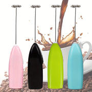 Electric Milk Frother Handheld Egg Beater for Coffee, Cappuccino, Cake Batter, Pink Black Green