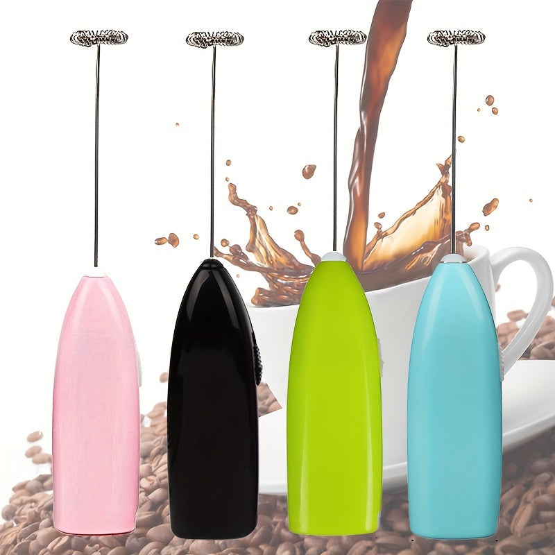 Electric Milk Frother Handheld Egg Beater for Coffee, Cappuccino, Cake Batter, Pink Black Green