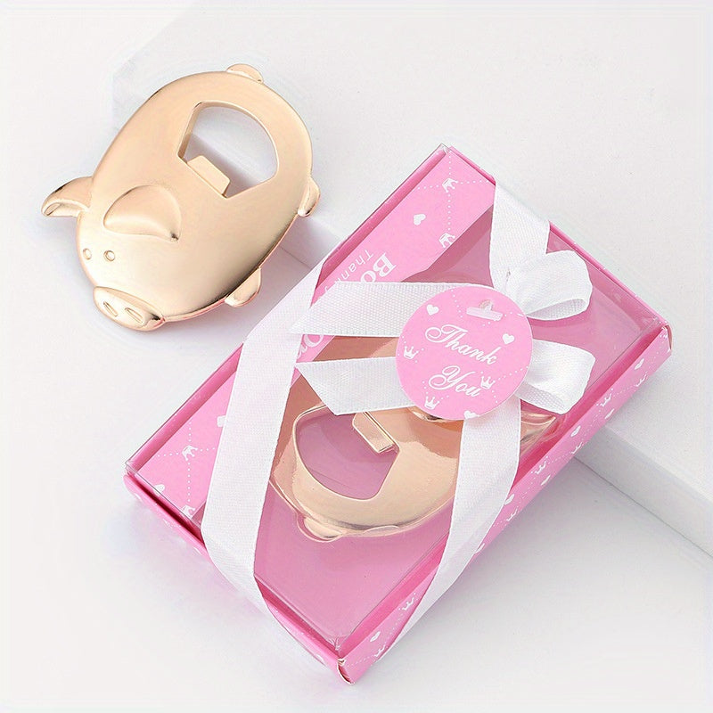 Golden Piggy Metal Bottle Opener for Weddings and Parties