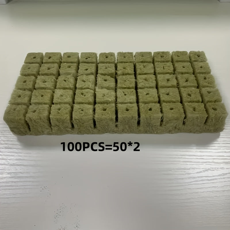 50/100 Pcs Hydroponic Rock Wool Plant Seedling Growing Medium for Cultivation