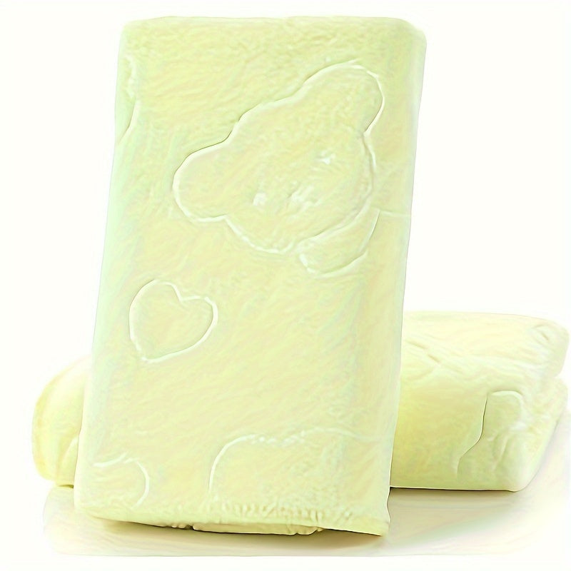 Yumshoq mikrofiber qo'l sochiq, sevimli ayiq dizayni bilan, yuqori singdiruvchi va qalin, hammom uchun ideal, 35.0x75.01 sm, zamonaviy uslub.