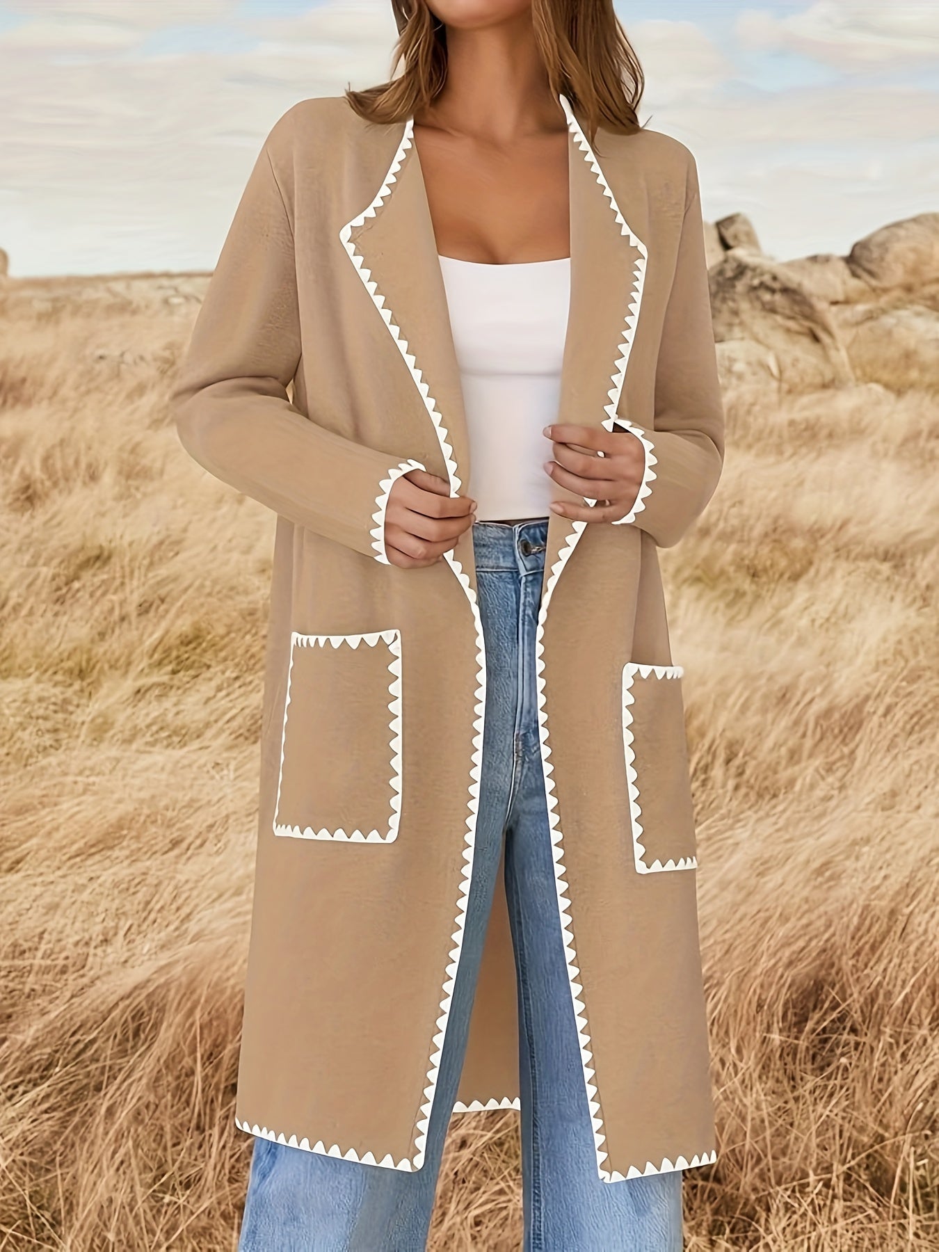 Women's Knit Cardigan Long Sleeve Open Front Solid Fall Winter Elegant