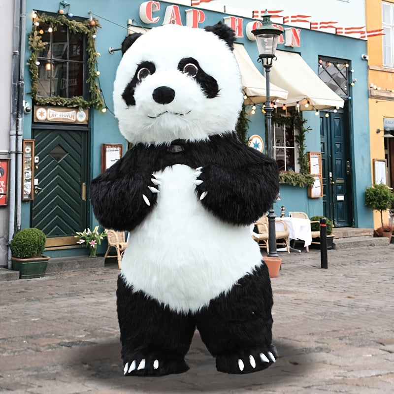 Giant Panda Inflatable Costume with Backpack and Bow Tie for Parties and Holidays