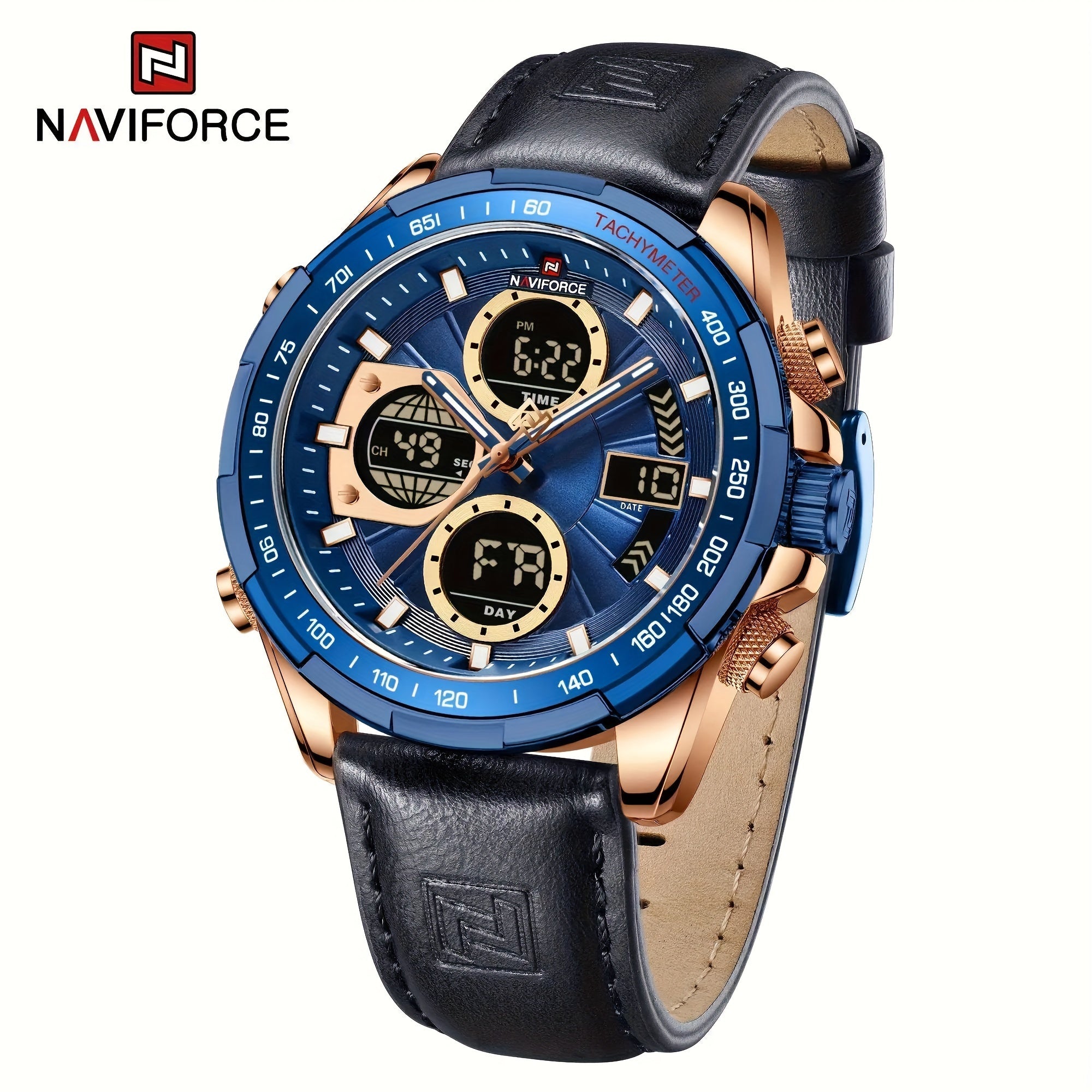 Men's Stainless Steel Sports Watch with Multifunctional Quartz and Luminous Display
