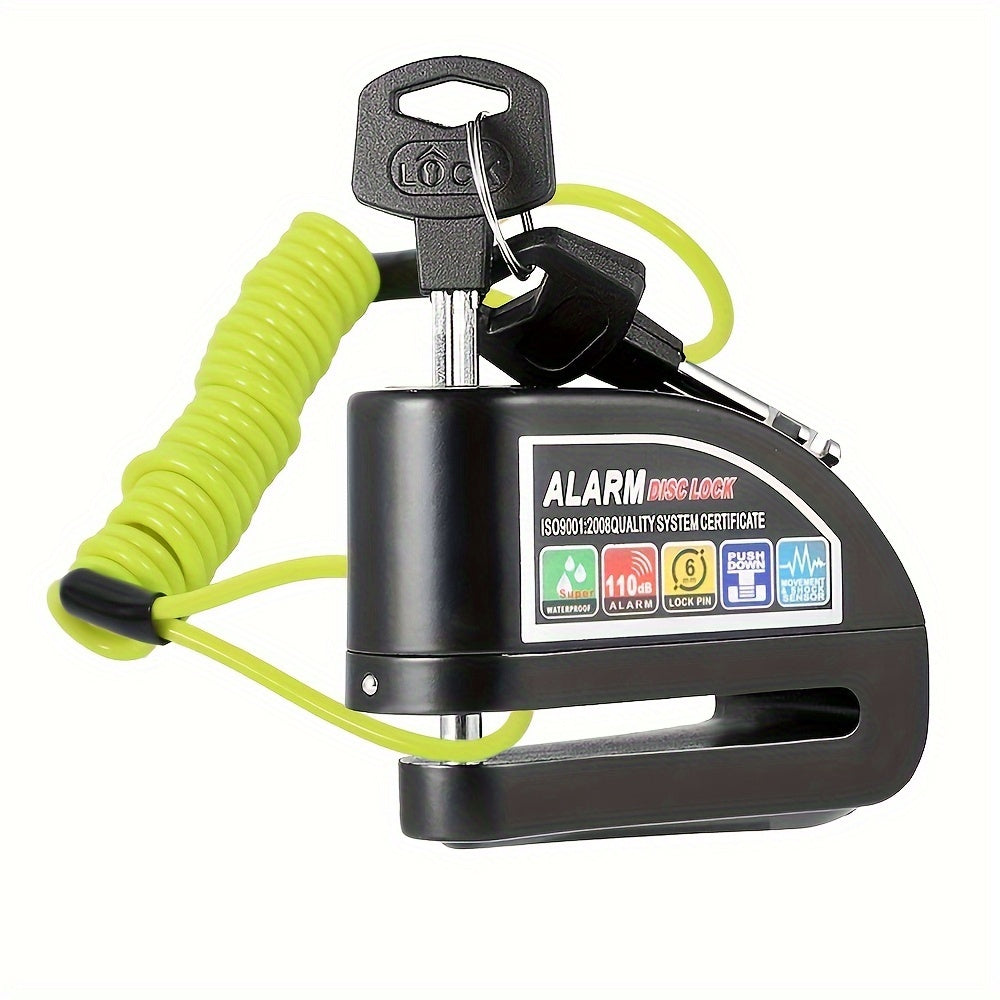 Bike Lock with Alarm Steel Cable Anti-Theft Aluminum Alloy 6mm