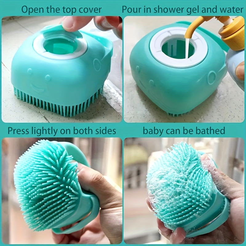 Kids Silicone Bath Brush Soft Hair Shampoo Massage Toy