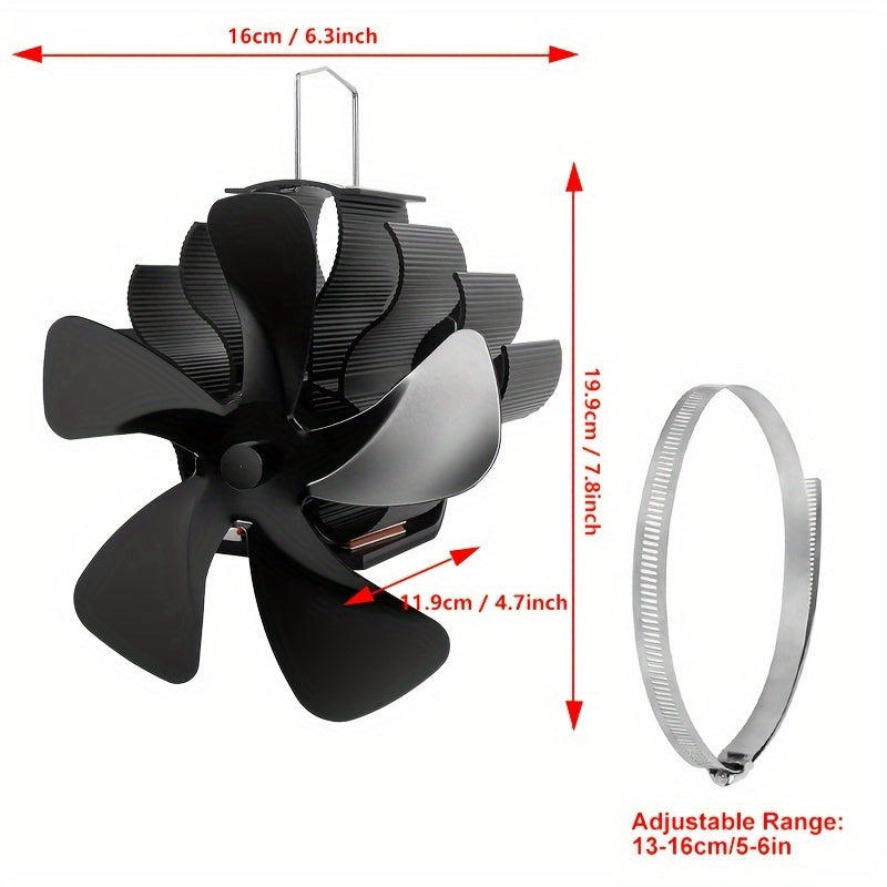 Qora 5-bladli issiqlik bilan ishlaydigan pech fanati uchun yog'och va granulalar pechlari