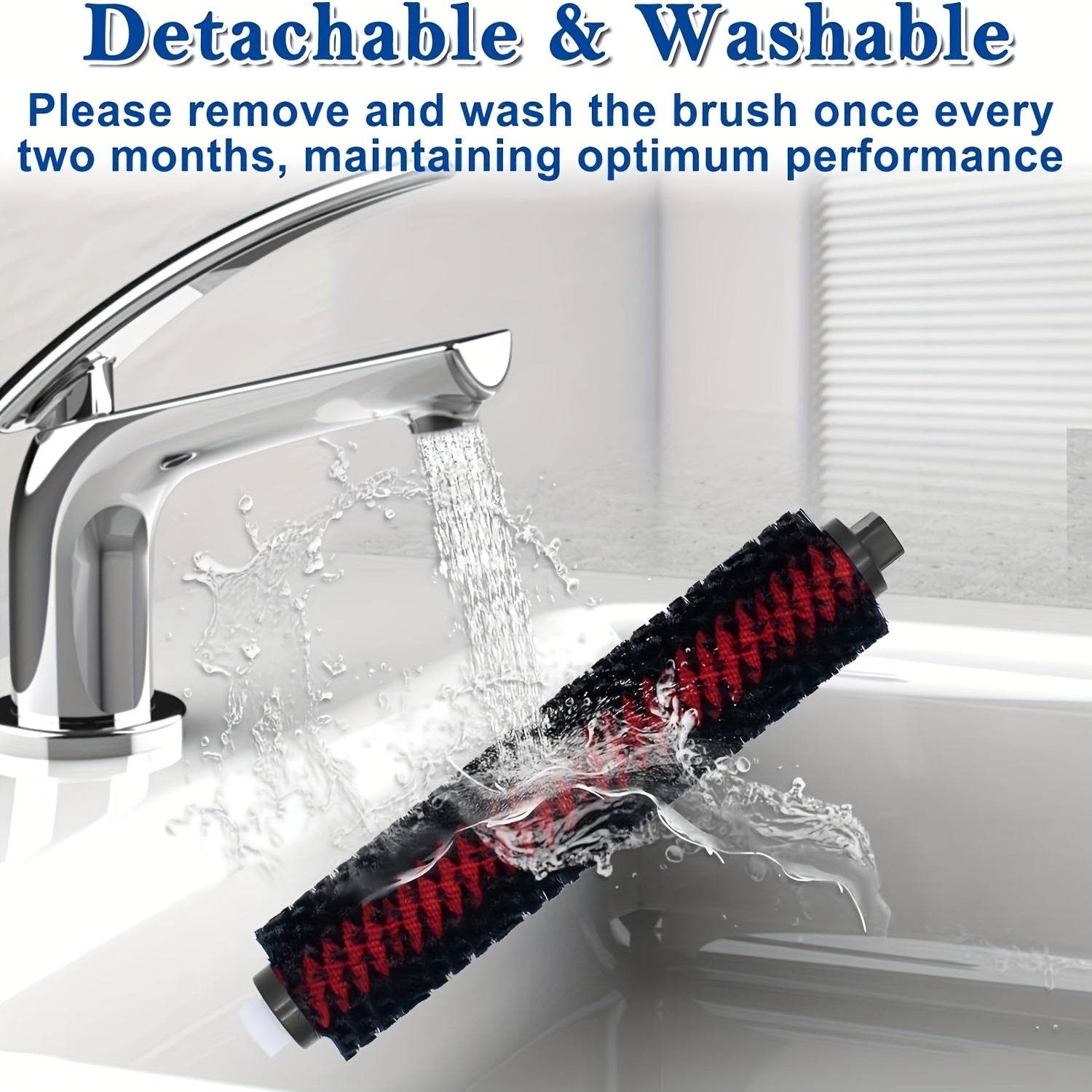 Roborock S7 MaxV Ultra, S8 Pro Ultra, G10 seriyalari uchun 3 ta yuqori tezlikda o'z-o'zini tozalovchi rolik cho'tkalari to'plami - Asosiy cho'tka yuvilishi mumkin va polga ulanish qismi mustahkam plastikdan tayyorlangan.