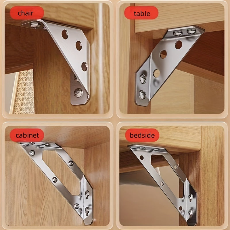 20pcs Stainless Steel Corner Braces 90° Support for Cabinets Furniture Waterproof