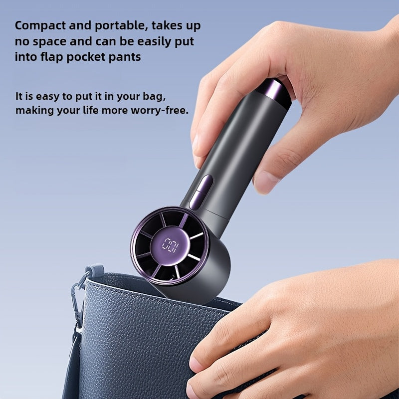 Ручной вентилятор с турбо-режимом на 100 скоростей, перезаряжаемой батареей 3000 мАч, LED-дисплеем