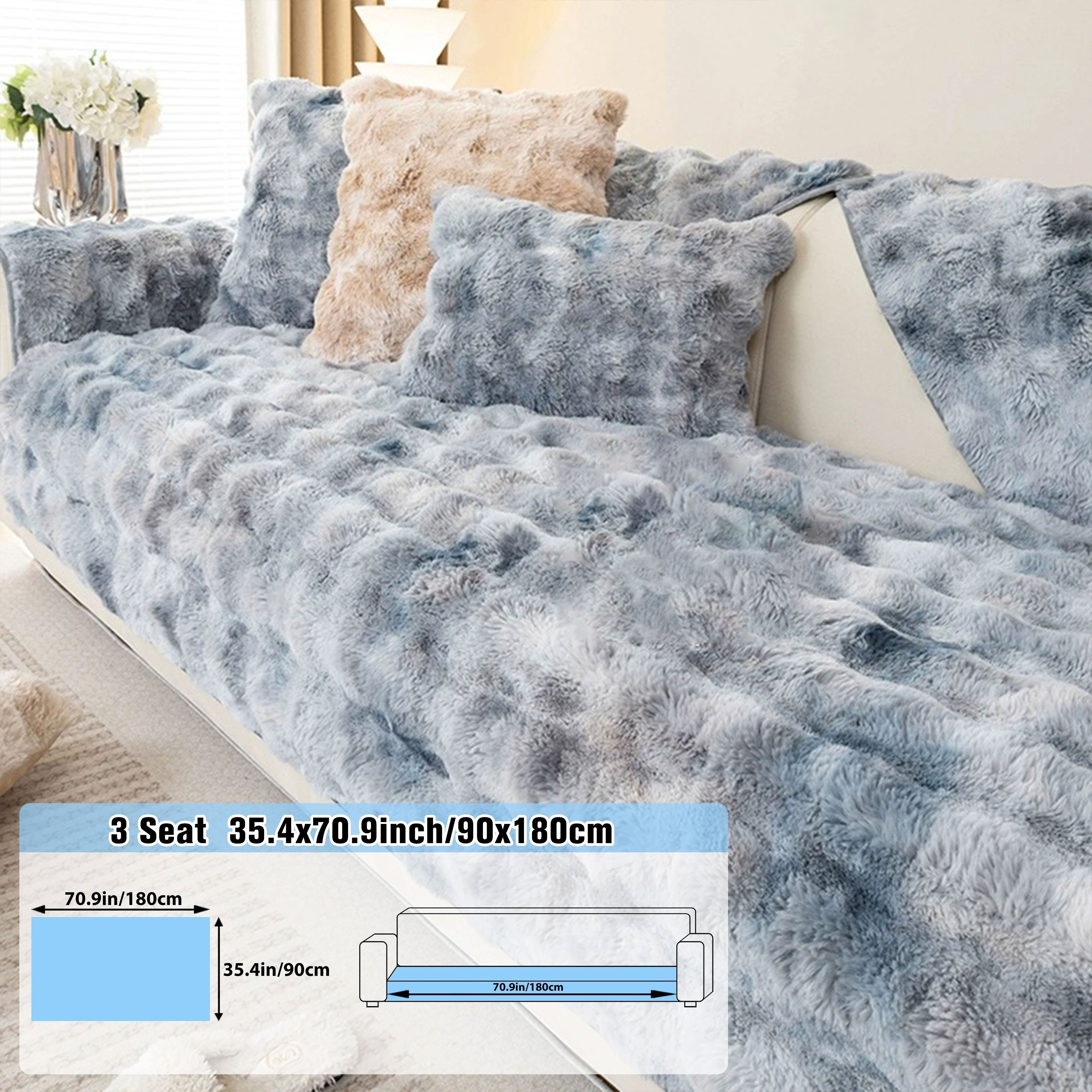Плюшевое покрытие для дивана на зиму подходит для спальни, гостиной, офиса, домашнего декора